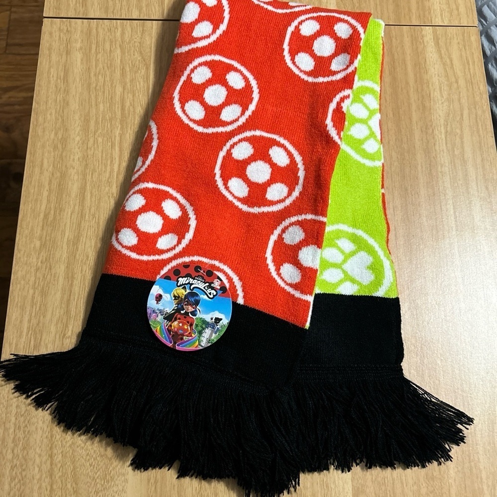 Miraculous Ladybug Cat Noir Winter Scarf Double Sided Culturefly NEW